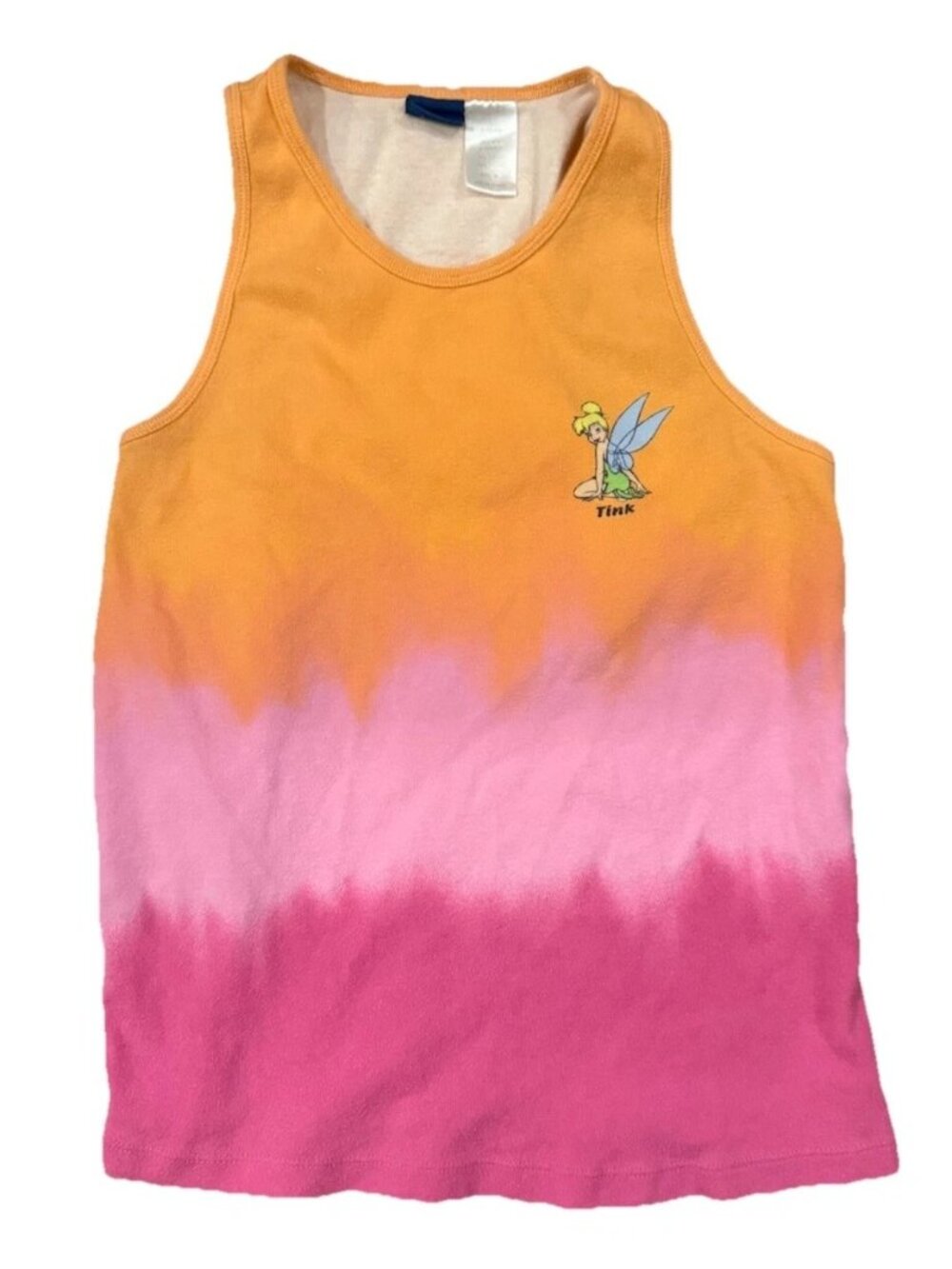 Y2K 2000s Disney Cami Tank Top Tinker bell M Pink Fairy Grunge Cotton Sleeveless